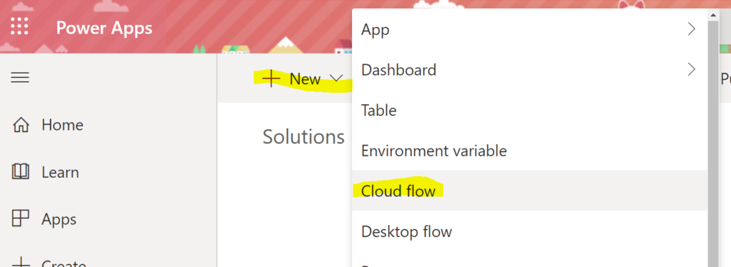 Add a new instant cloud flow