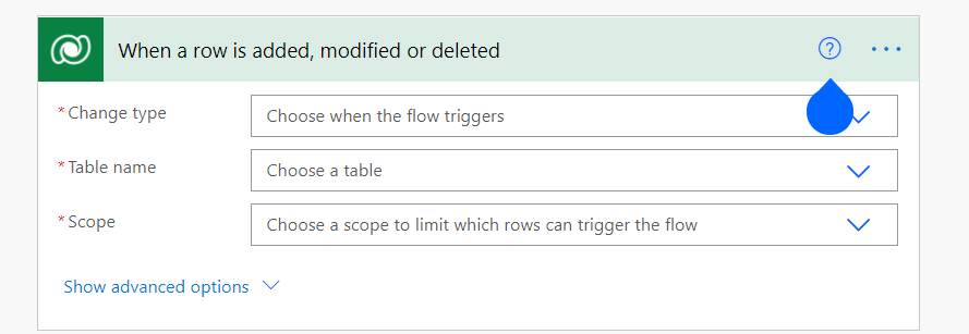Dataverse trigger: when a row is added, modified or deleted