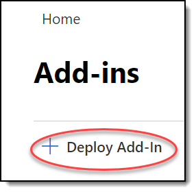 Deploy add-in