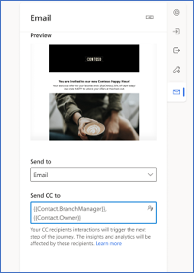 Dynamics 365 for marketing copying on emails
